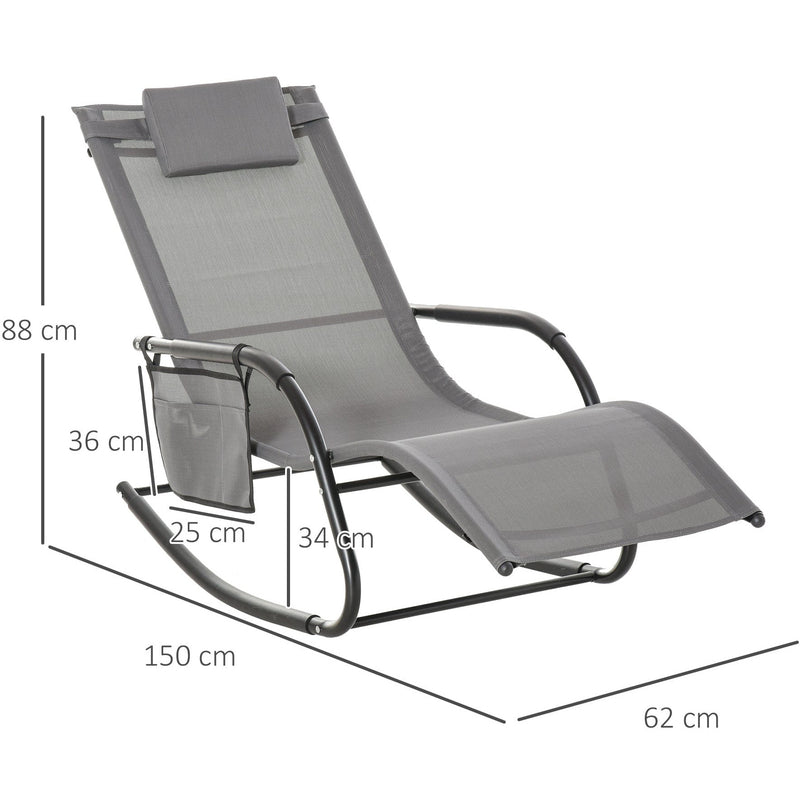 Rocking Garden Lounger Outsunny