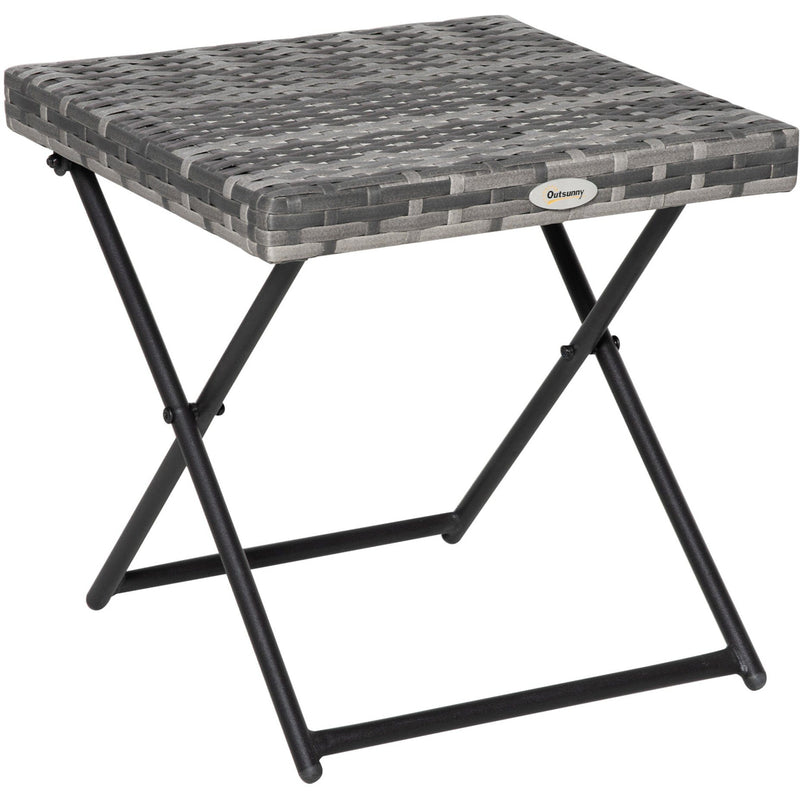 Grey Folding Rattan Table