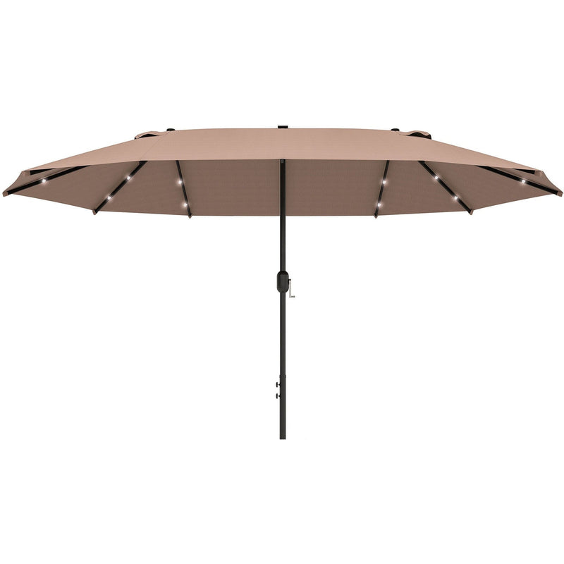 4.4m Double Sided LED Garden Parasol - Patio Sun Shade