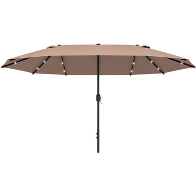 4.4m Double Sided LED Garden Parasol - Patio Sun Shade Outsunny