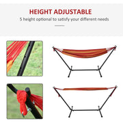 Camping Hammock with Stand, Bag, Adjustable, 120kg Load Outsunny