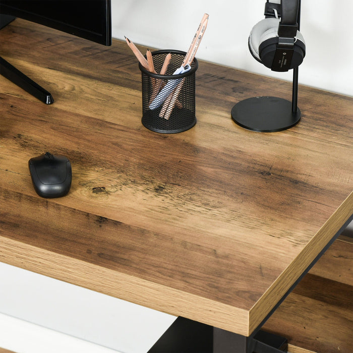 Home Office Desk, Shelf, Computer Table, Black/Brown