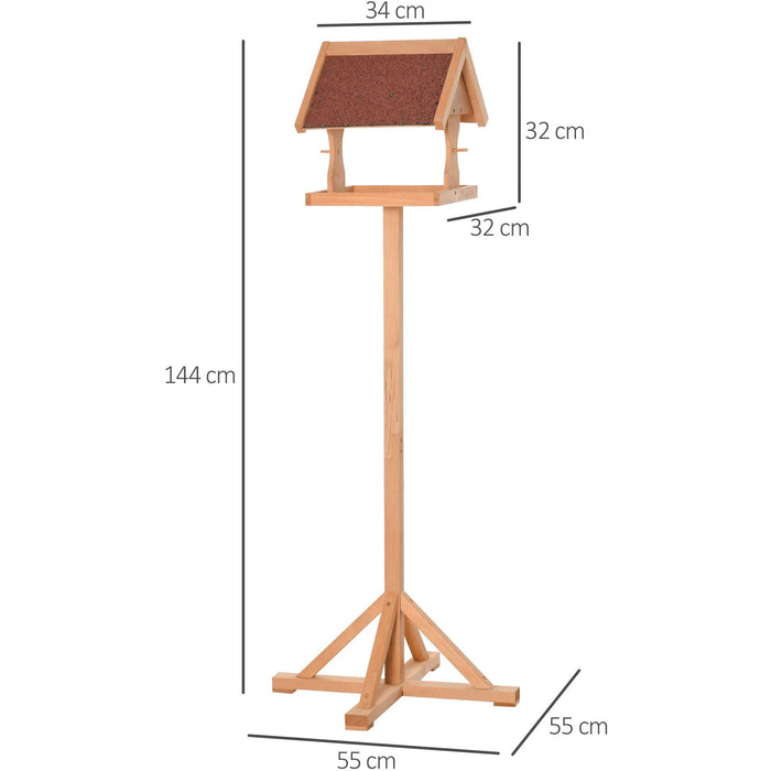 Wooden Bird Table With Cross Shaped Support Feet