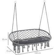 Hammock Chair With Metal Frame, Large Cushioned Seat Outsunny