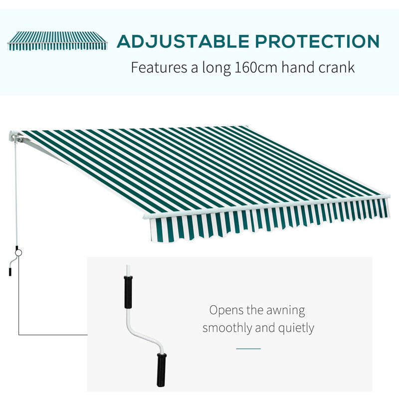 Manual Retractable Awning, 3.5 x 2.5 m