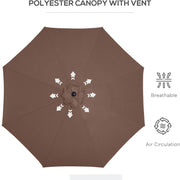 Garden Parasol with Large Adjustable Canopy for Reliable Shade Over Tables Coffee Outsunny