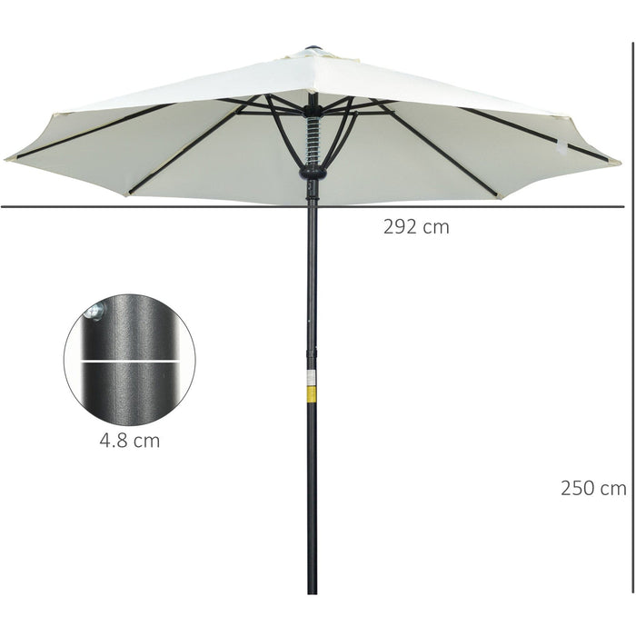 3m Garden Parasol, Cream