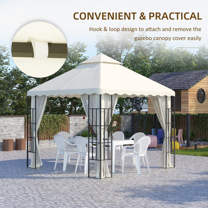 3x3m Replacement Gazebo Canopy, Cream White