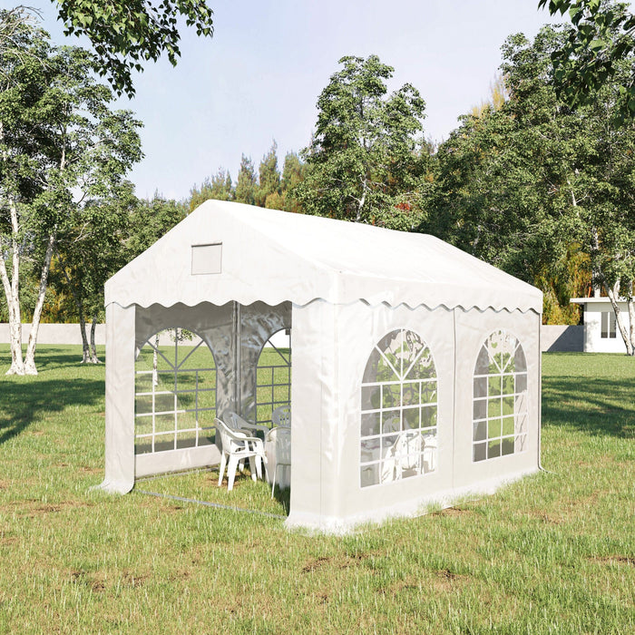 White Garden Gazebo 3x4m, Canopy Party Tent, Removable Walls