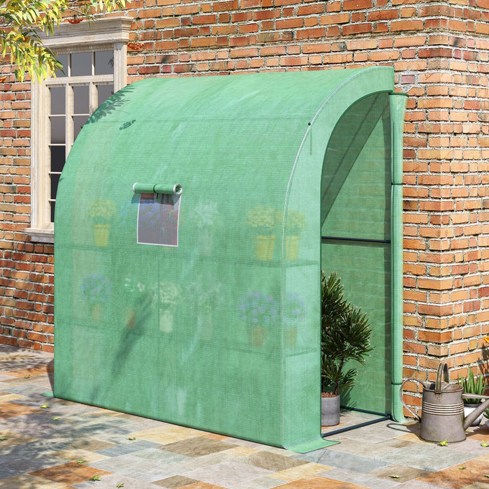 Plastic Lean To Greenhouse - 200x100x215 cm