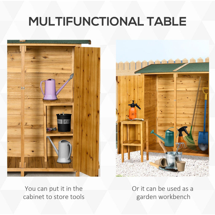 Small Wooden Shed - Storage Table, Asphalt Roof