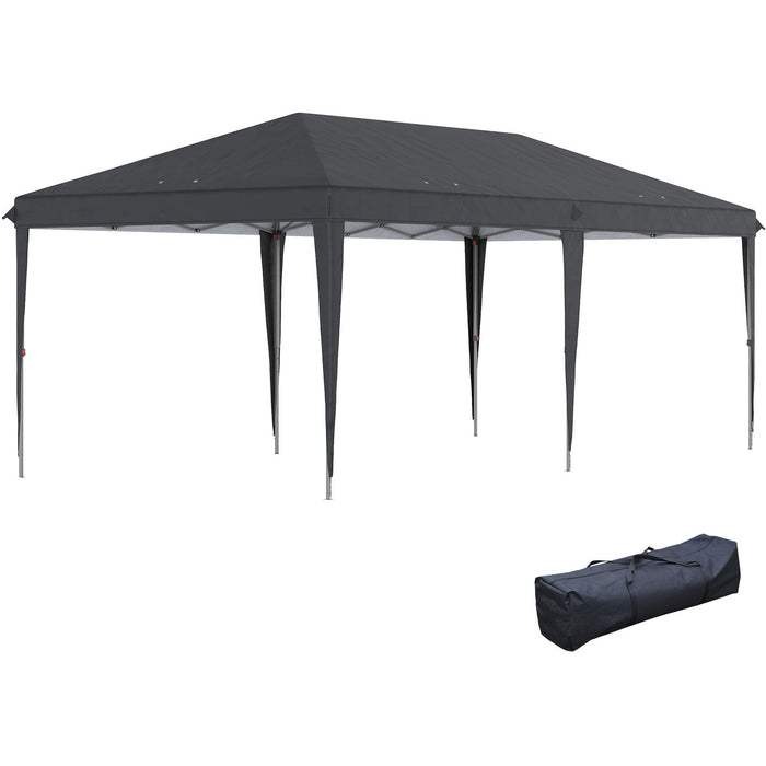 Pop Up Gazebo 6x3, UV-Resistant, Adjustable Height, Black