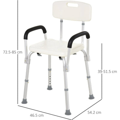 Shower Seat With Back and Arms Homcom