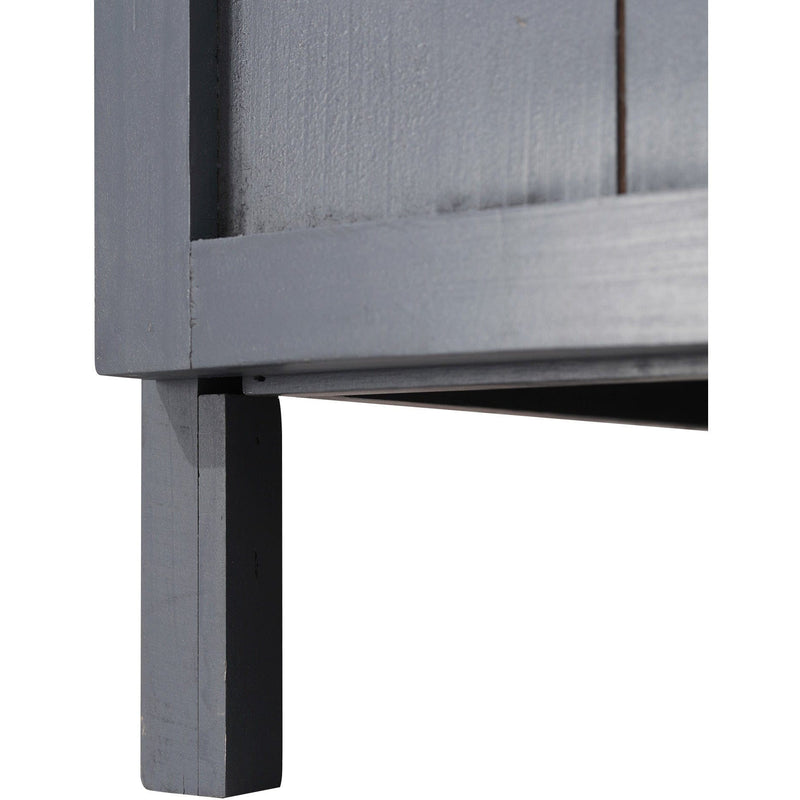 Outdoor Tool Shed & Potting Bench - Galvanized Top - Grey