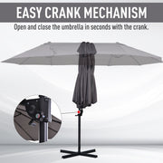 Large Cantilever Umbrella With Cross Base Outsunny