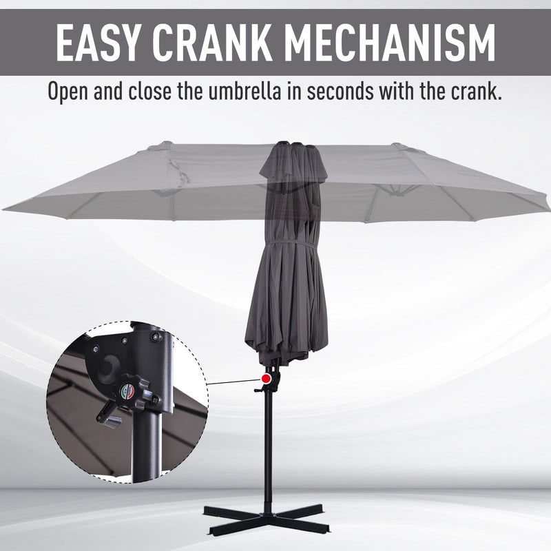 Large Cantilever Umbrella With Cross Base Outsunny