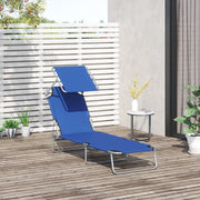 Folding Sun Lounger With Canopy Outsunny