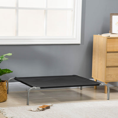 Black Elevated Pet Bed: Large (110x75x20cm) Pawhut