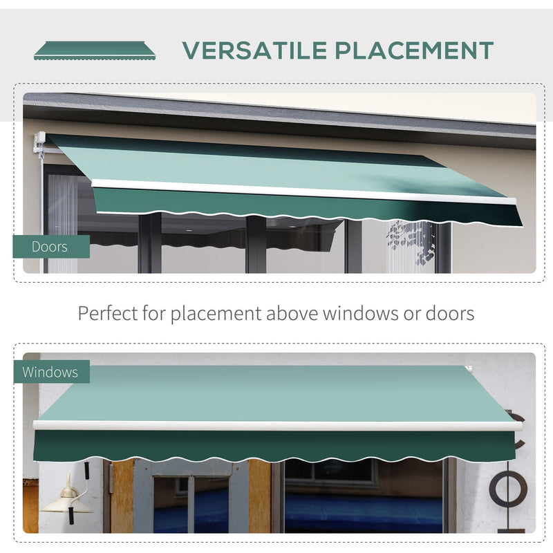 Manual Retractable Garden Patio Awning, 2.5m x 2m