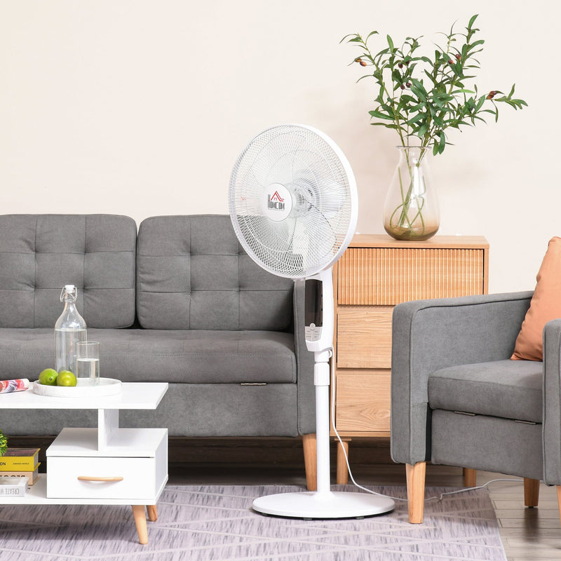 54'' Oscillating Pedestal Fan, Black/White Homcom