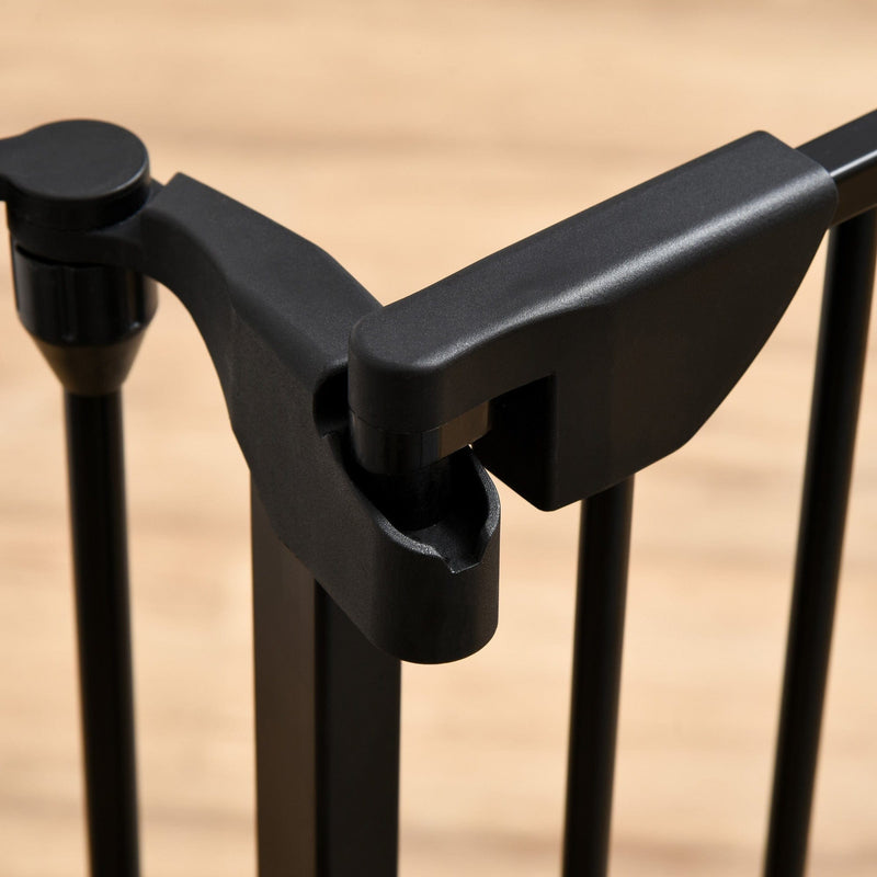 Pet Gate With Door, Pet Playpen, L300 x H74.5 cm, Black