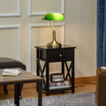 Bankers Table Lamp Green, Antique Bronze Stand Homcom
