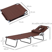 Folding Sun Lounger With Face Hole Outsunny