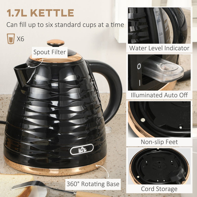 Homcom Kettle and Toaster Set, Black