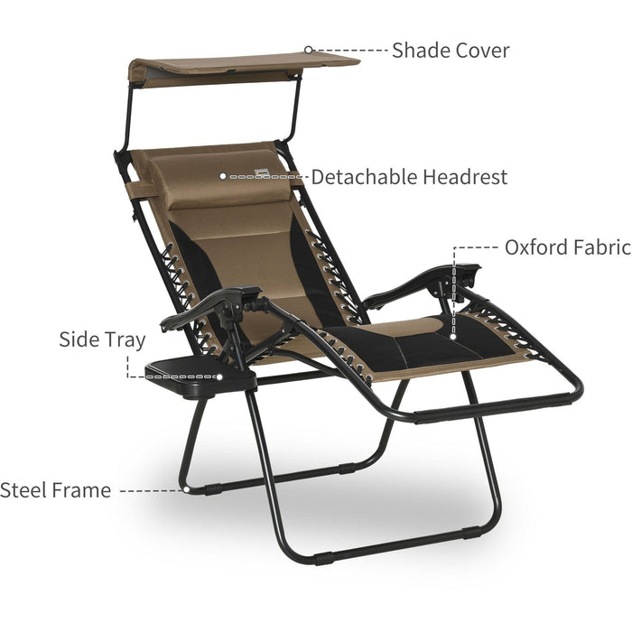 Zero Gravity Chair With Canopy and Cup Holder