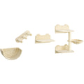 4PC Cat Climbing Set: Hammock & Nest, Beige Pawhut