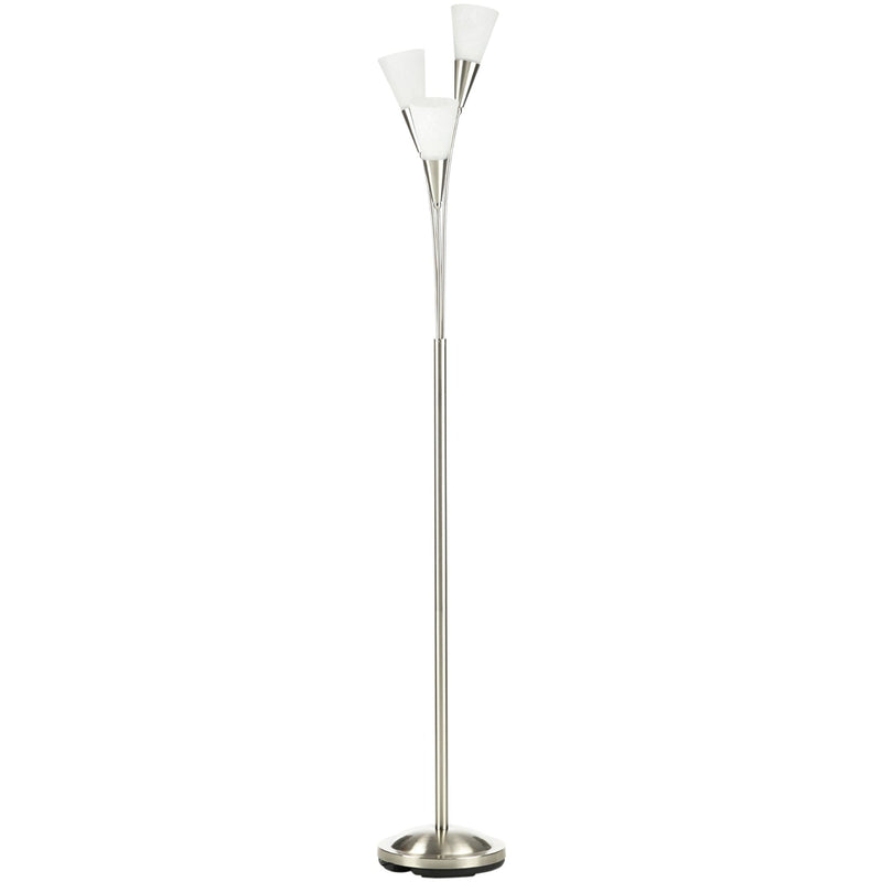 Silver 3-Light Upright Floor Lamp
