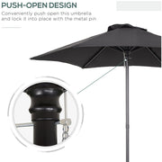 2m Patio Parasol - Outdoor Sun Shade, 6 Ribs Outsunny