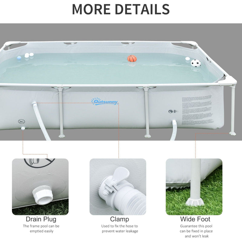 8ft Steel Frame Pool Set, Filter Pump, Rust Resistant Outsunny