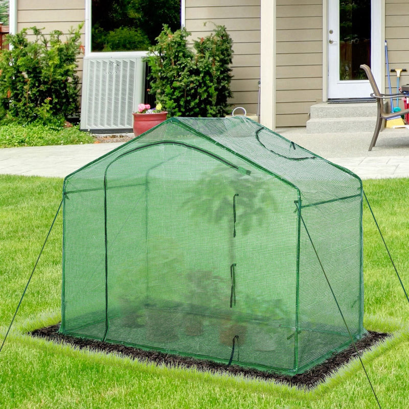 Small Greenhouse For Garden, Roll-Up Door, 180x100x168cm