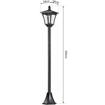 Solar Lamp Post, IP44, L18xW18xH160cm, Black Outsunny