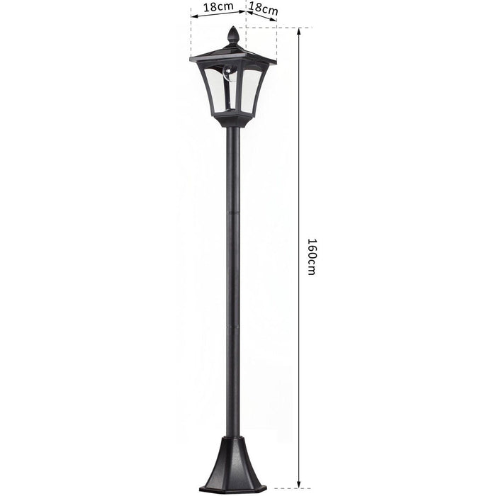 Solar Lamp Post, IP44, L18xW18xH160cm, Black