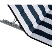 Outsunny Set of 2 Foldable Garden Beach Chair Mat Lightweight Outdoor Sun Lounger Seats Adjustable Back Metal Frame PE Fabric Head Pillow, Blue Outsunny