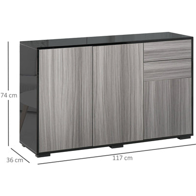 Modern Storage Cabinet For Living Room, L117 x W36 x H74cm Homcom