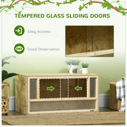Reptile Terrarium with Sliding Doors - For Lizards Pawhut