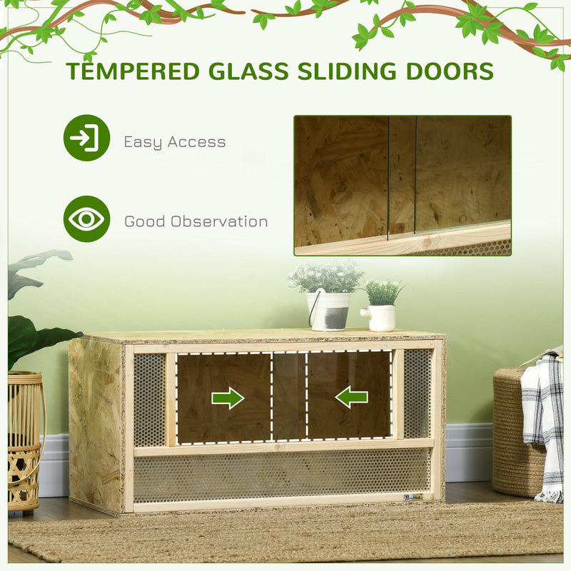 Reptile Terrarium with Sliding Doors - For Lizards Pawhut