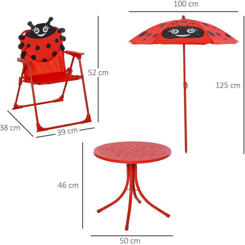 Kids Picnic Table Set with Adjustable Umbrella