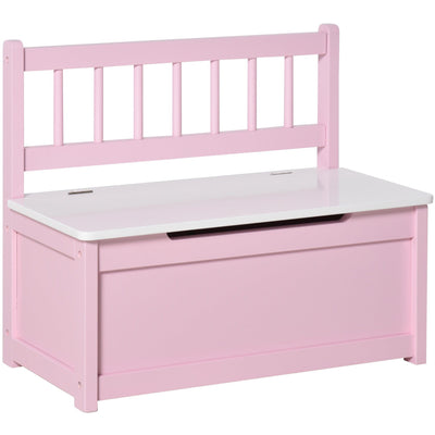 Pink 2-in-1 Kids Toy Box/Bench Homcom
