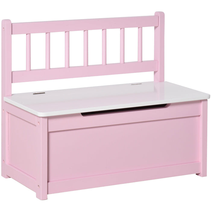 Pink 2-in-1 Kids Toy Box/Bench