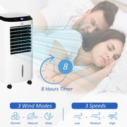 HOMCOM Portable Air Cooler, Evaporative Anion Ice Cooling Fan Water Conditioner Humidifier Unit w/3 Speed, Remote Controller, Timer for Home Bedroom Homcom