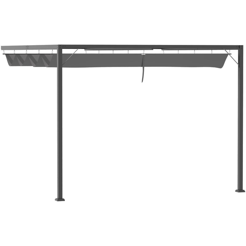 Garden Pergola With Retractable Canopy 3x3m, Wall Mounted
