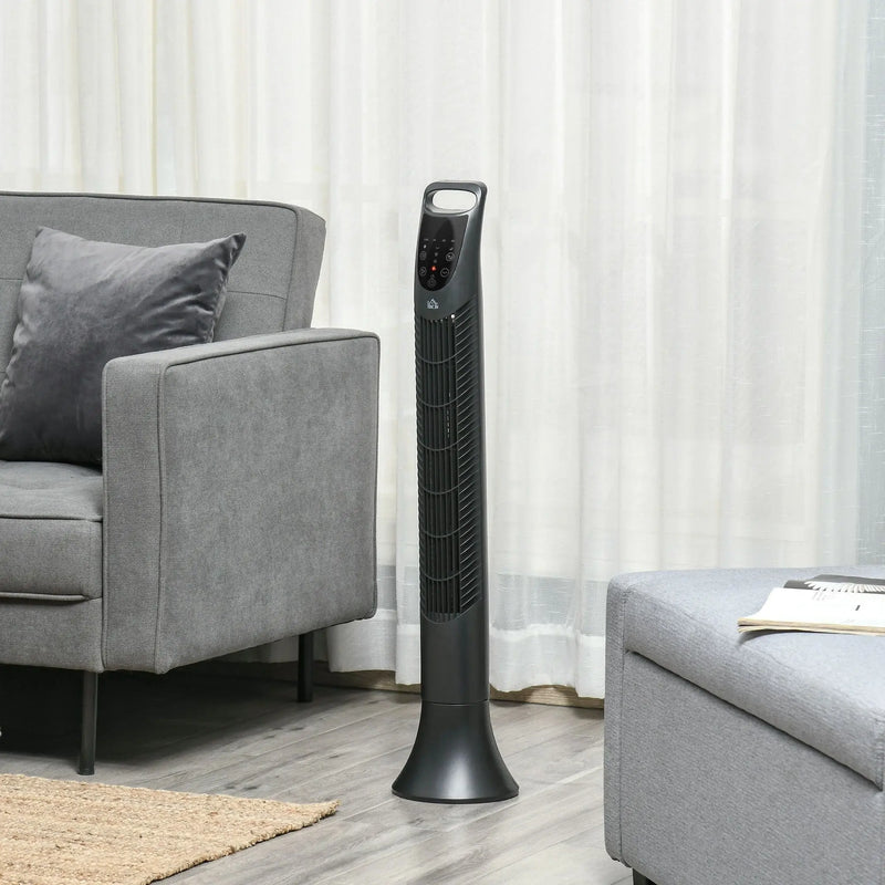36" Tower Fan with Remote, 3 Speed, Oscillation, 7.5h Timer Homcom