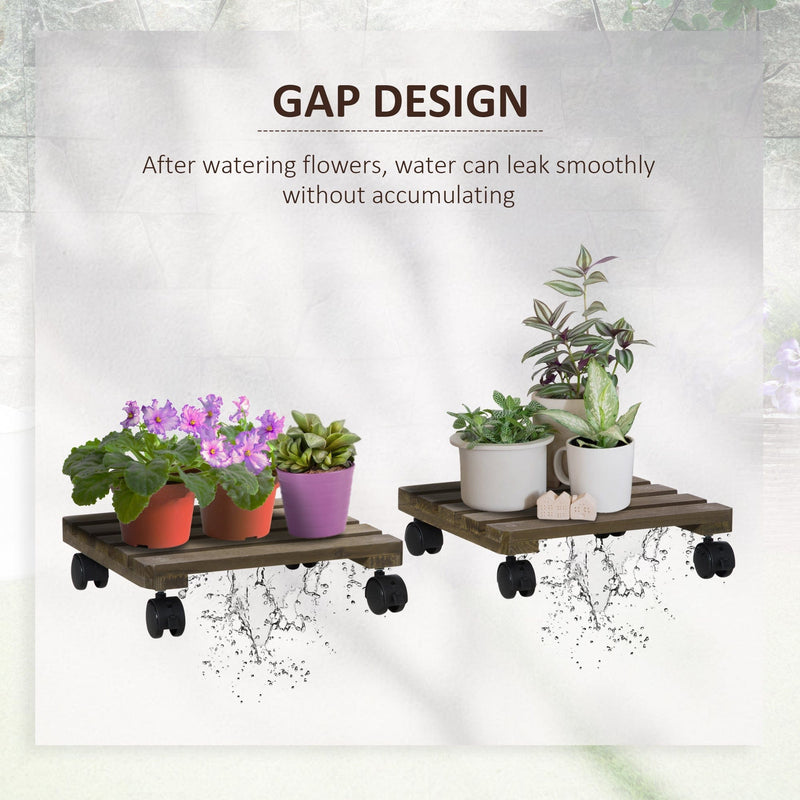 Plant Stand with Wheels (2 Pack) Outsunny