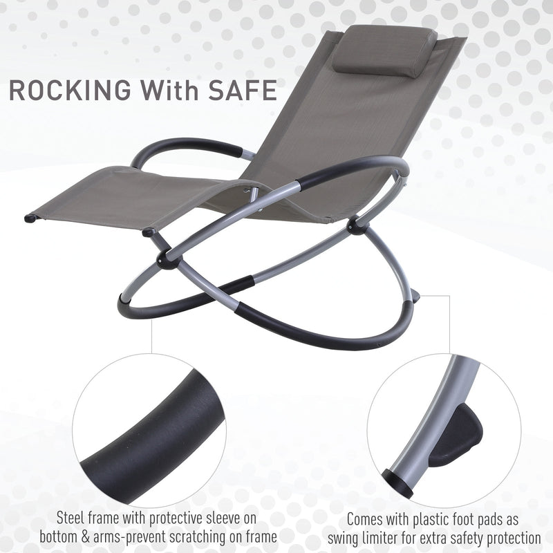 Grey Orbital Rocking Zero Gravity Chair Outsunny