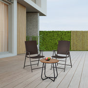 Outsunny 2pcs Folding Garden Chair Rattan Bistro Set with Armrest for Outdoor Steel Frame Outsunny