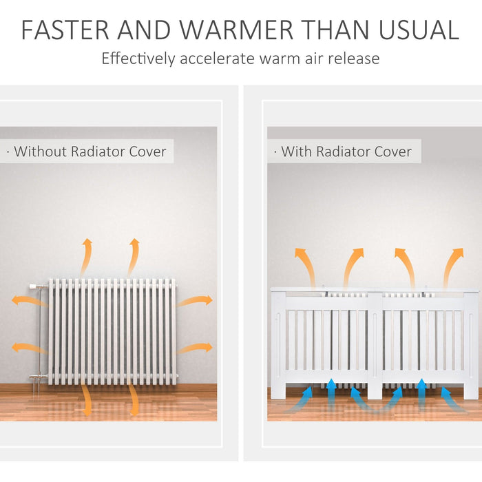 Slatted Radiator Cover, White Painted Cabinet